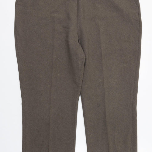 Bonmarché Womens Brown  Polyester Dress Pants Trousers Size 20 L26 in Regular Zip