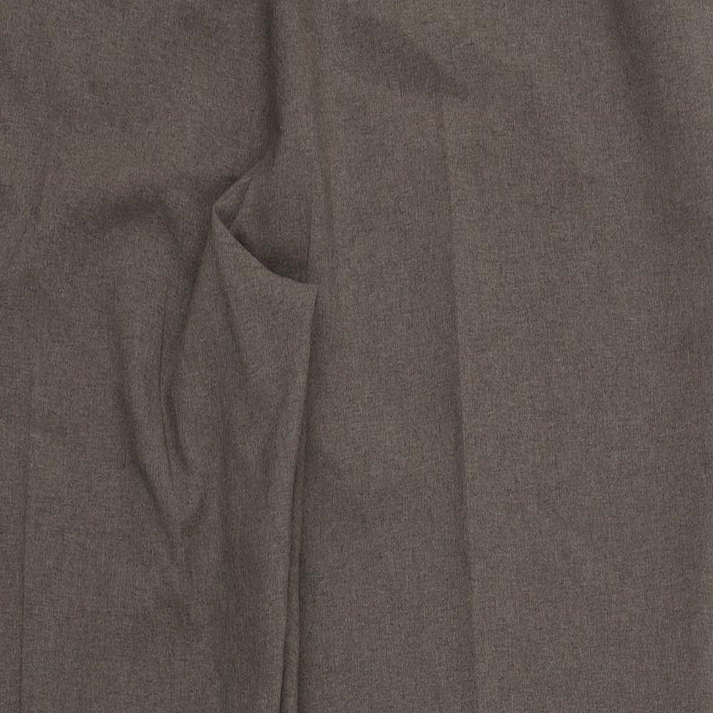 Bonmarché Womens Brown  Polyester Dress Pants Trousers Size 20 L26 in Regular Zip