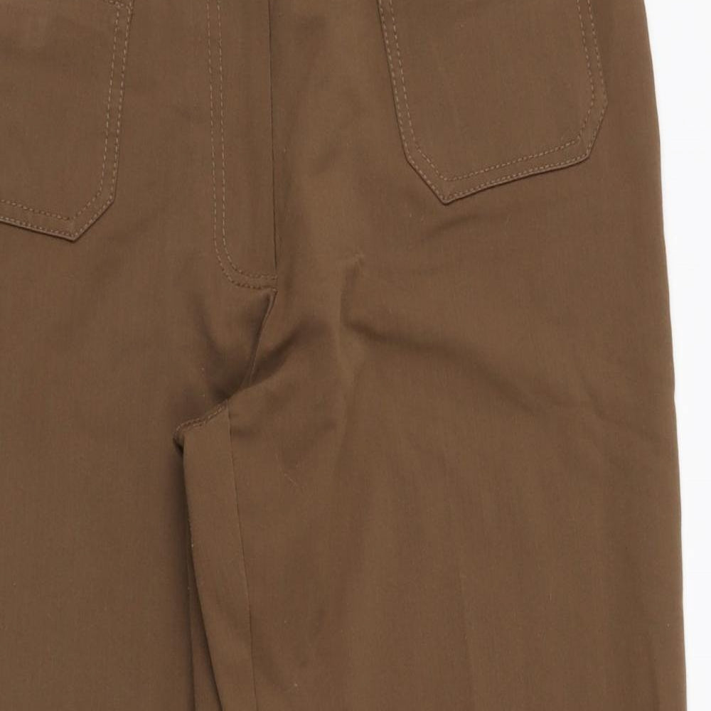 Be Beau Womens Brown  Polyester Trousers  Size 12 L25 in Regular Zip