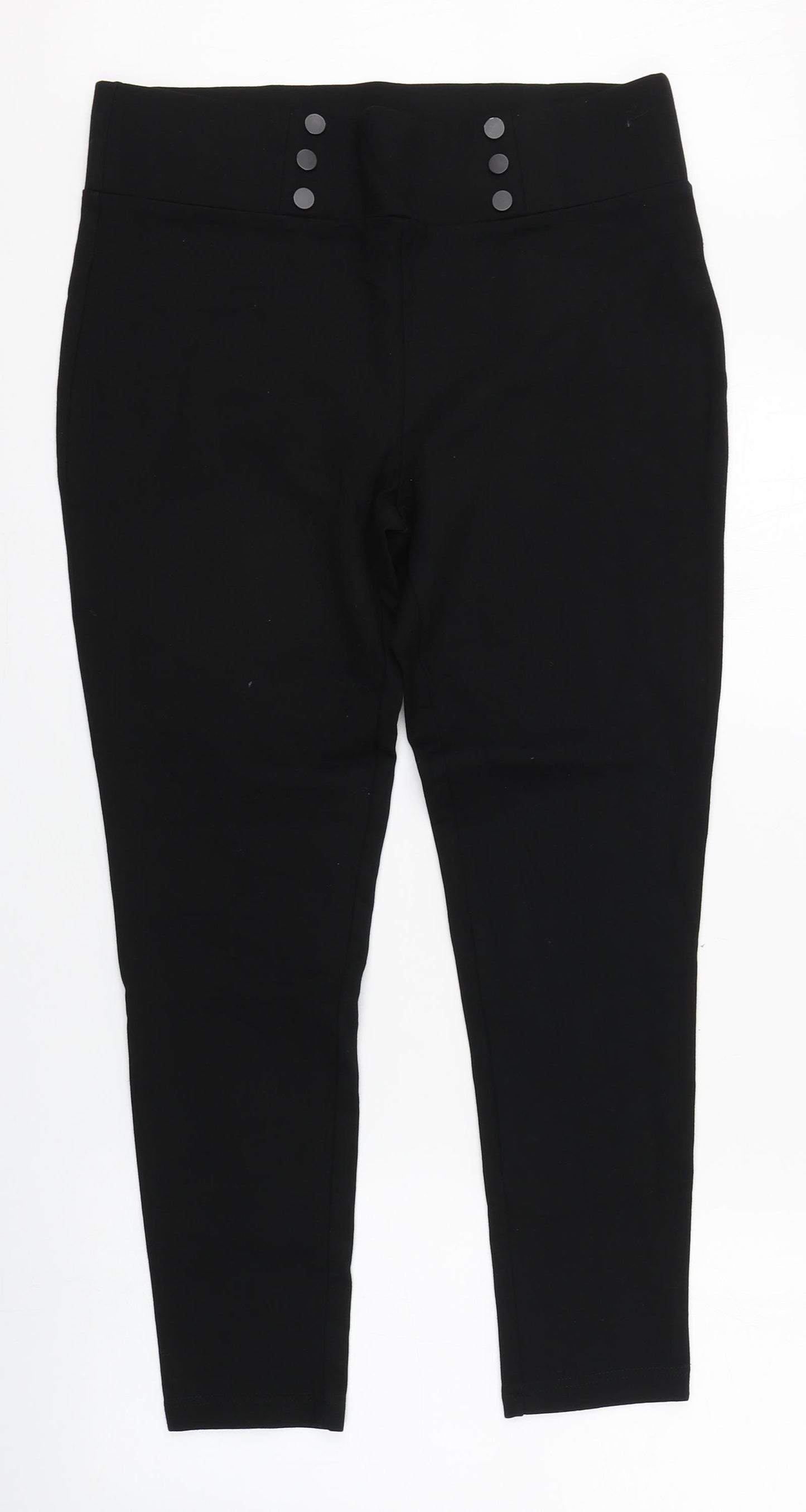 Nutmeg Womens Black  Viscose Jegging Trousers Size 14 L25 in Regular