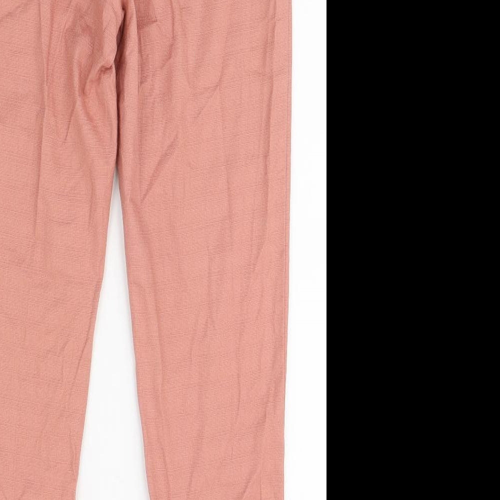 NEXT Womens Pink  Cotton Carrot Trousers Size 12 L26 in Regular Zip
