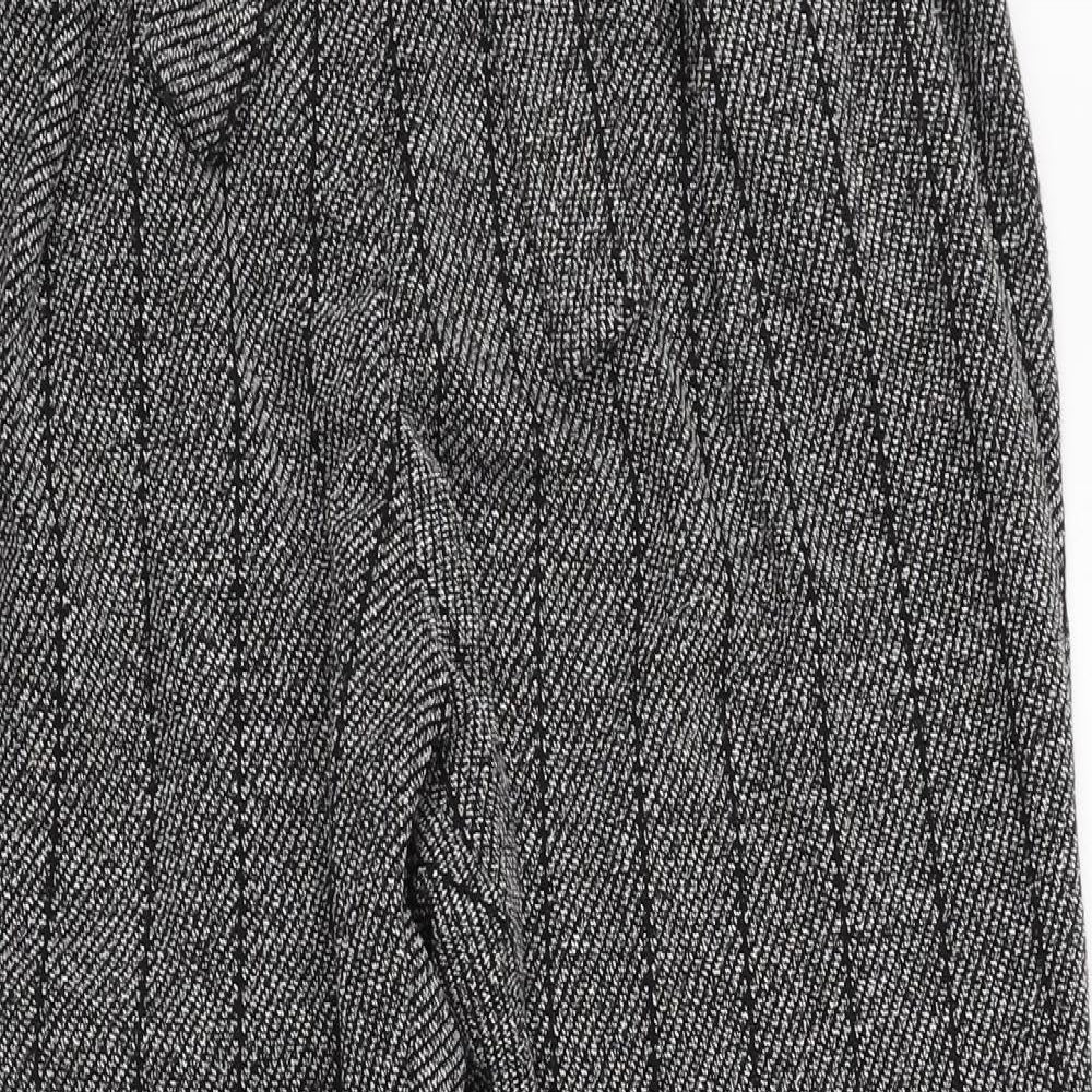 River Island Womens Grey Striped Polyester Capri Trousers Size 14 L27 in Regular