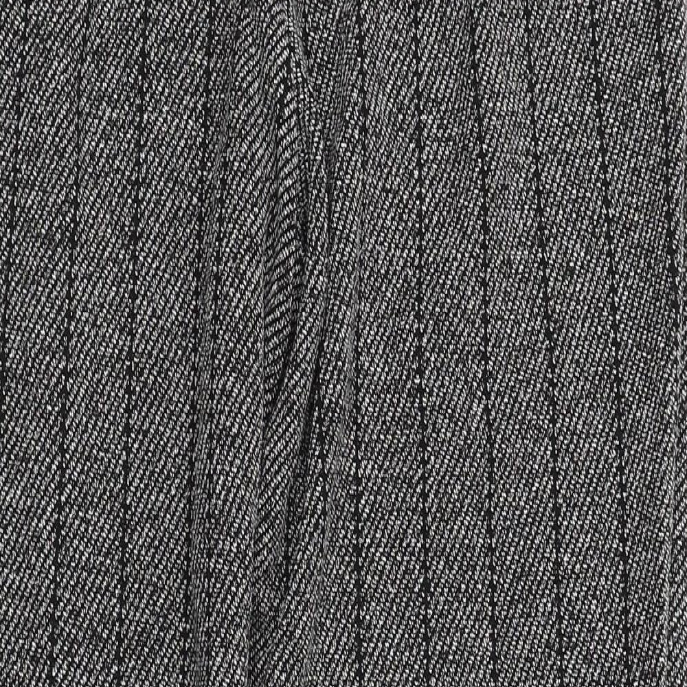 River Island Womens Grey Striped Polyester Capri Trousers Size 14 L27 in Regular
