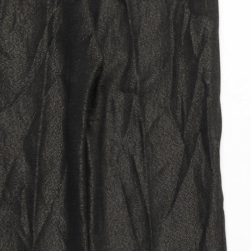 Karen Millen Womens Brown Herringbone Acetate Trousers  Size 10 L27 in Regular Zip