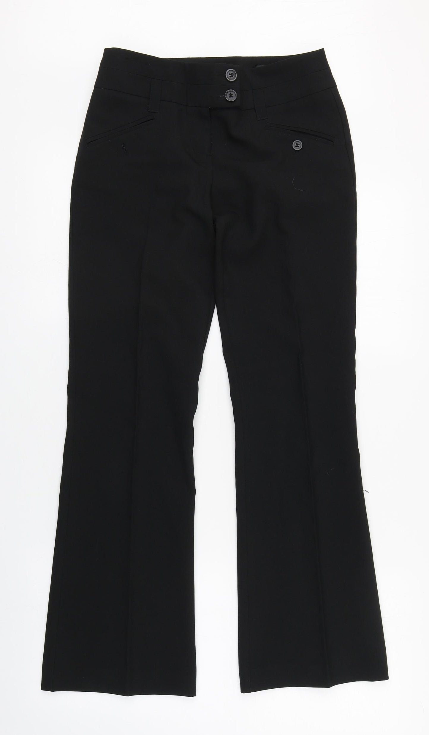 New Look Womens Black  Polyester Trousers  Size 6 L28 in Regular Zip