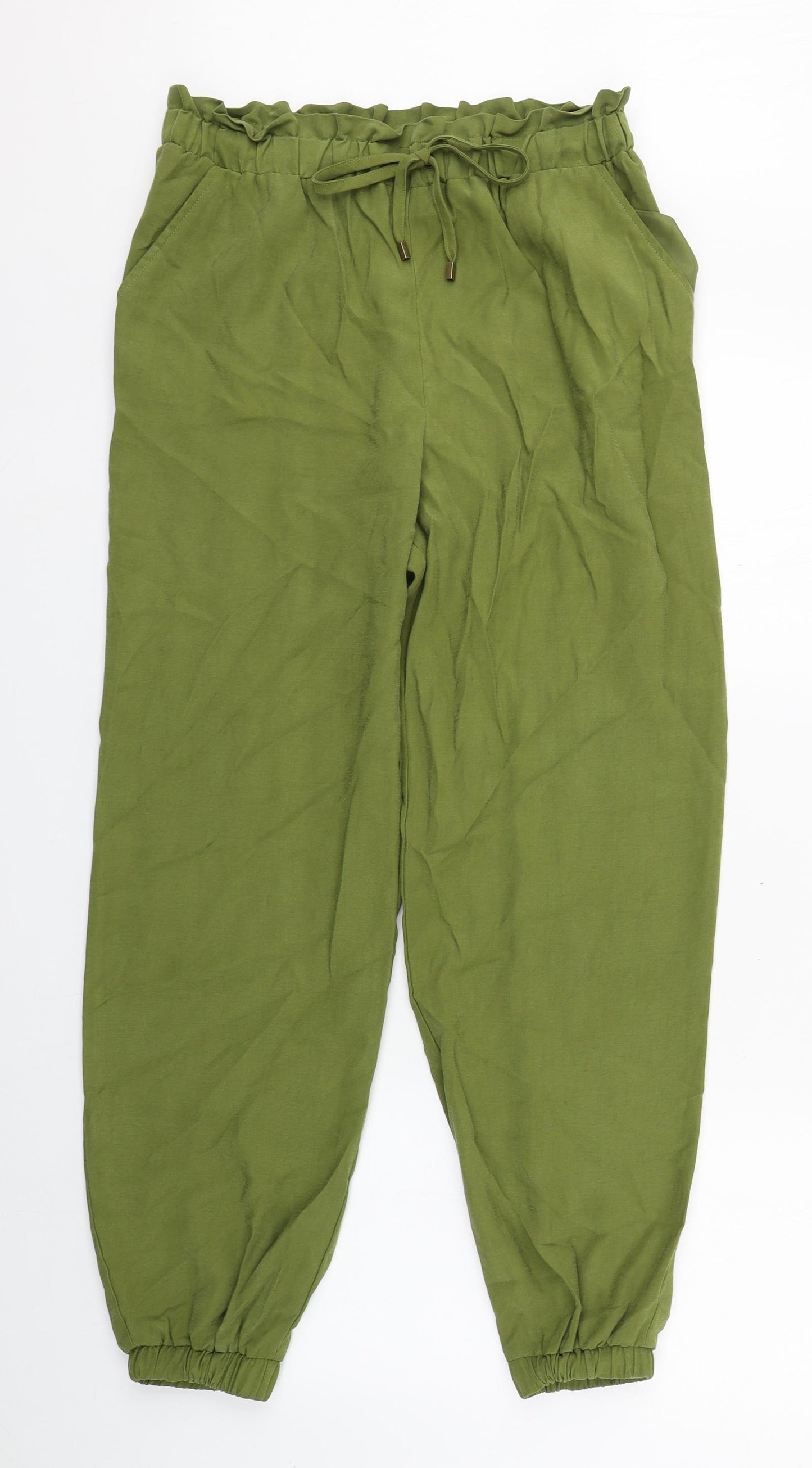 TU Womens Green  Viscose Bloomer Trousers Size 12 L27 in Regular