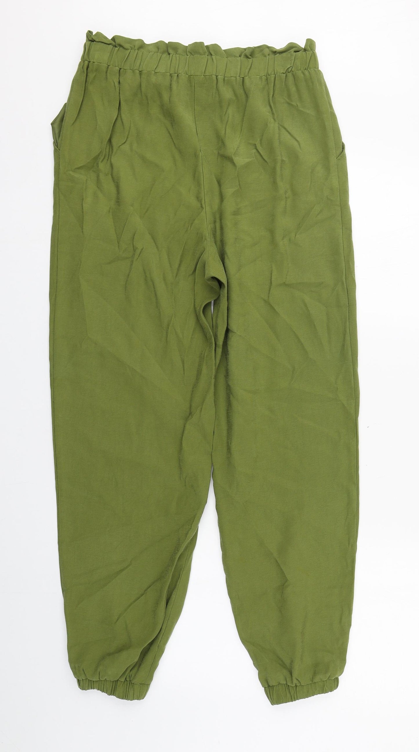 TU Womens Green  Viscose Bloomer Trousers Size 12 L27 in Regular