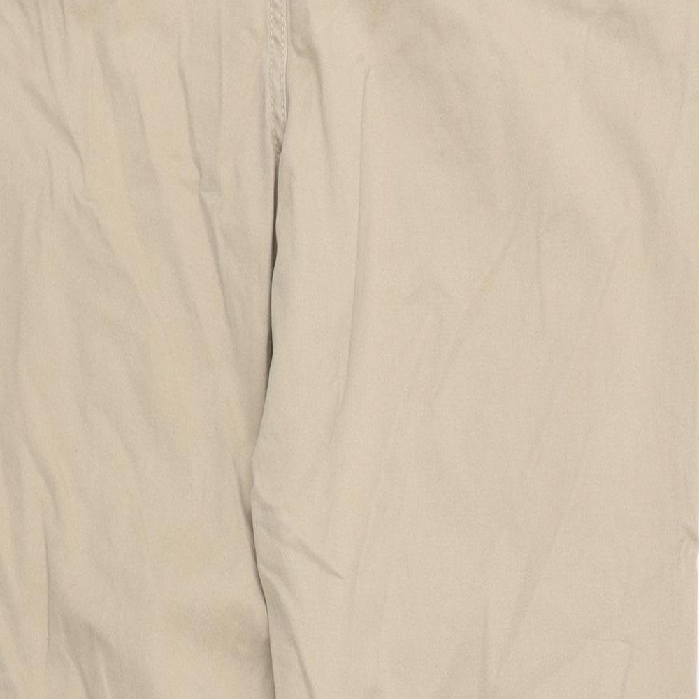 Fat Face Womens Beige  Cotton Carrot Trousers Size 16 L25 in Regular Zip