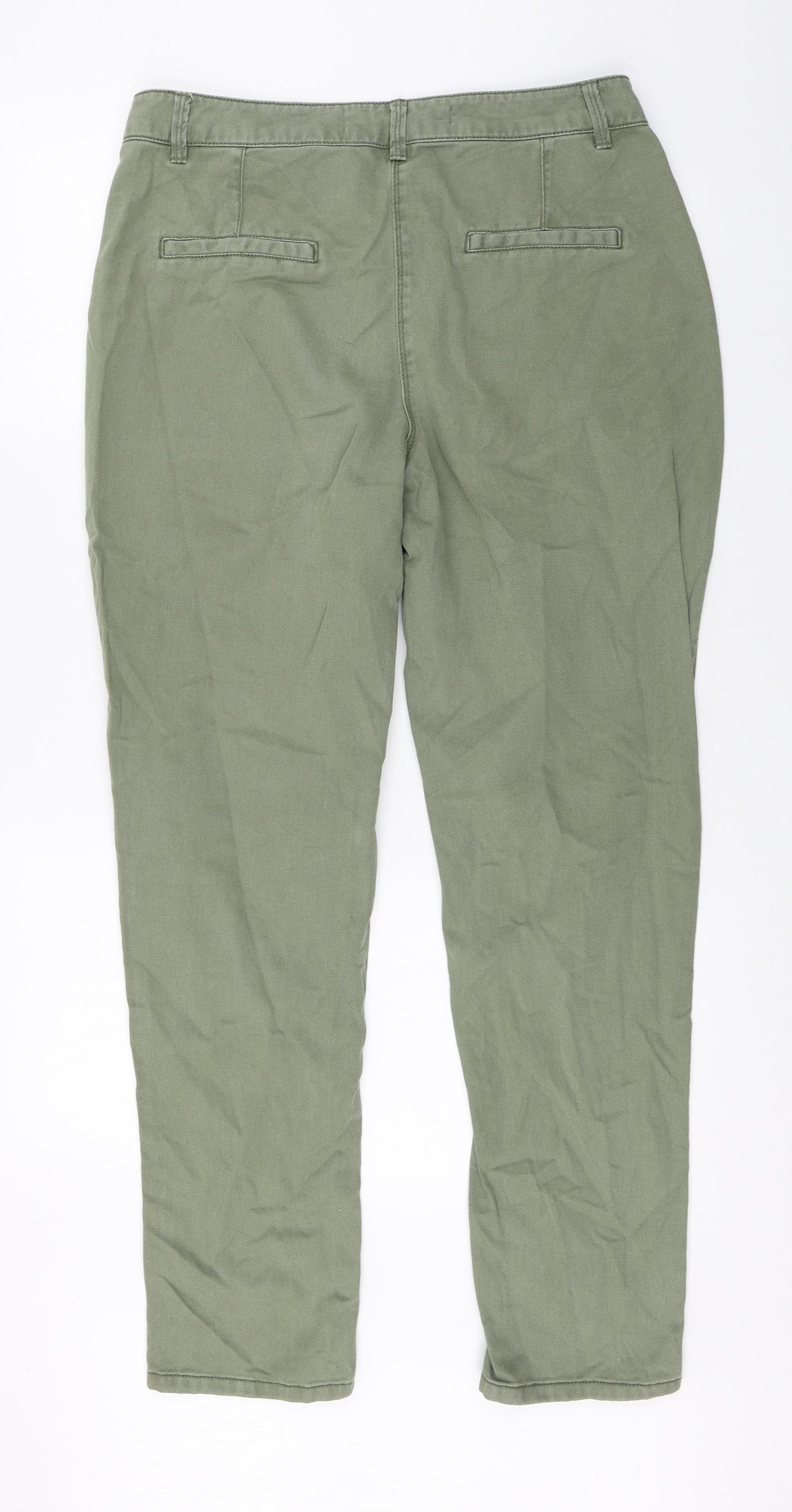 NEXT Womens Green  Cotton Straight Jeans Size 12 L28 in Regular Zip