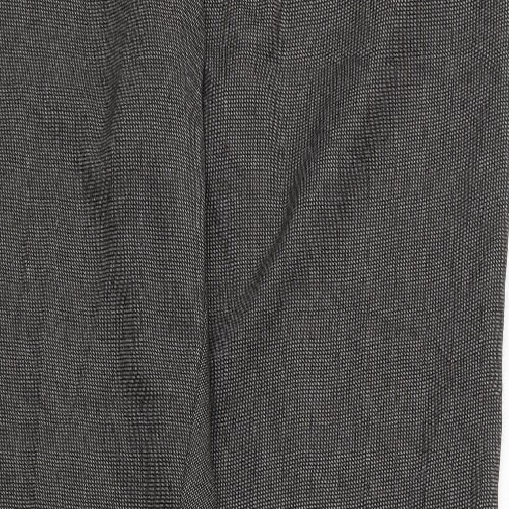 NEXT Mens Grey  Polyester Dress Pants Trousers Size XL L35 in Slim Zip