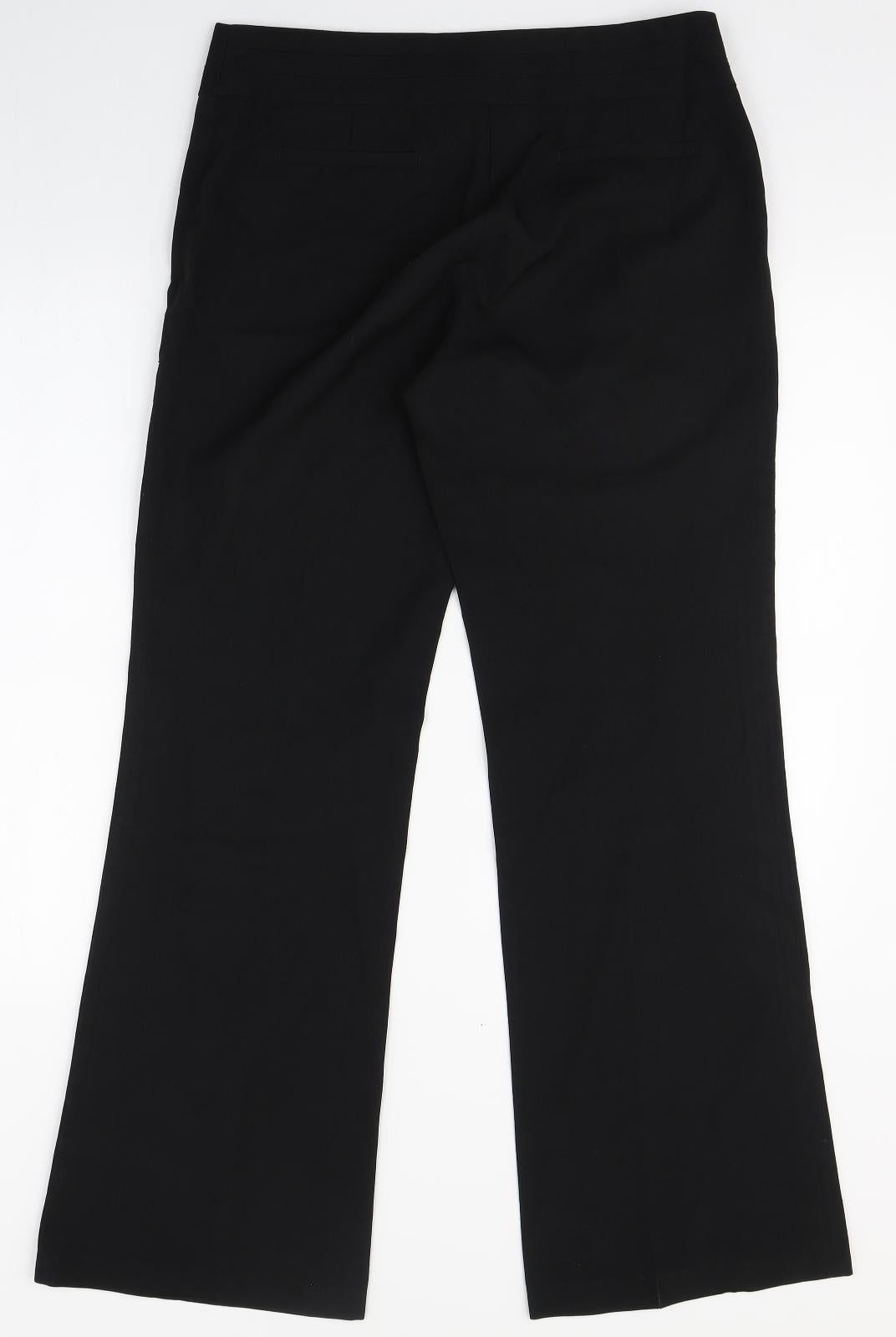 F&F Womens Black  Polyester Trousers  Size 10 L31 in Regular Zip