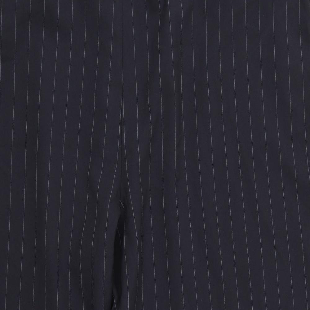 Bonmarché Womens Blue Striped Polyester Capri Trousers Size 24 L24 in Regular