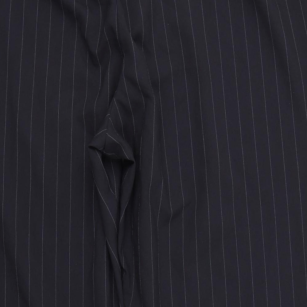 Bonmarché Womens Blue Striped Polyester Capri Trousers Size 24 L24 in Regular