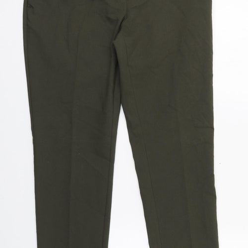 NEXT Womens Green  Cotton Carrot Trousers Size 12 L28 in Regular Zip