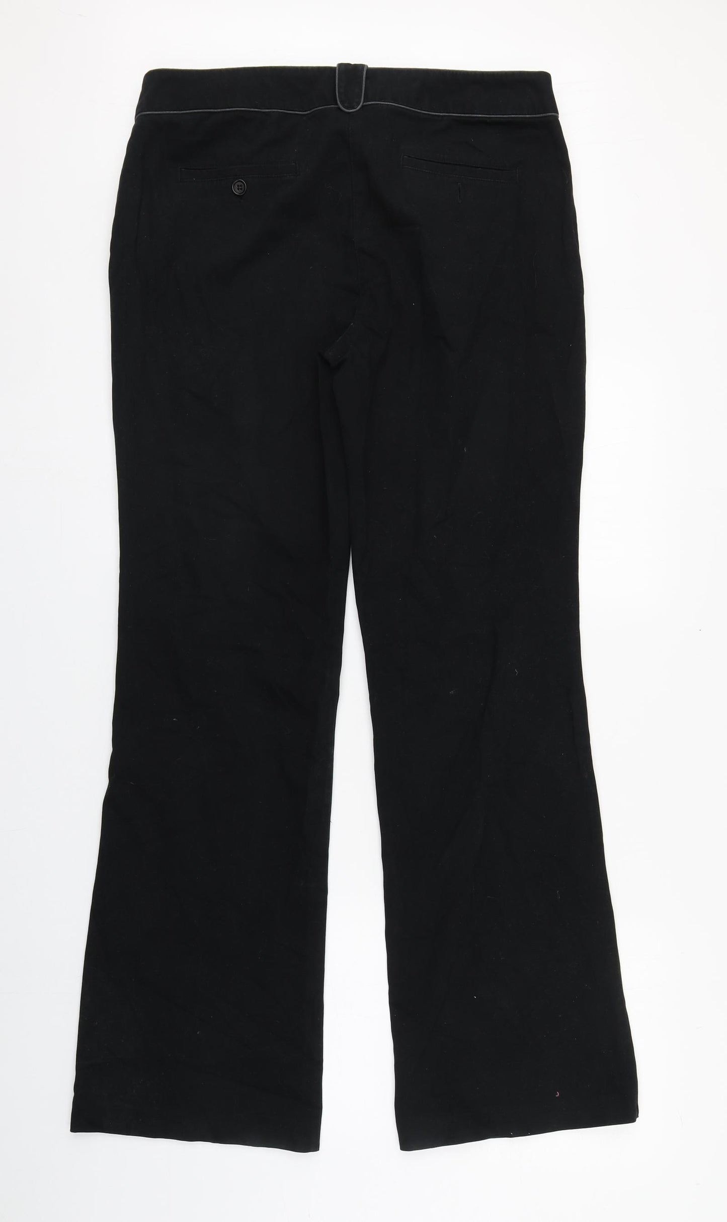 Boden Womens Black  Cotton Trousers  Size 14 L32 in Regular Zip
