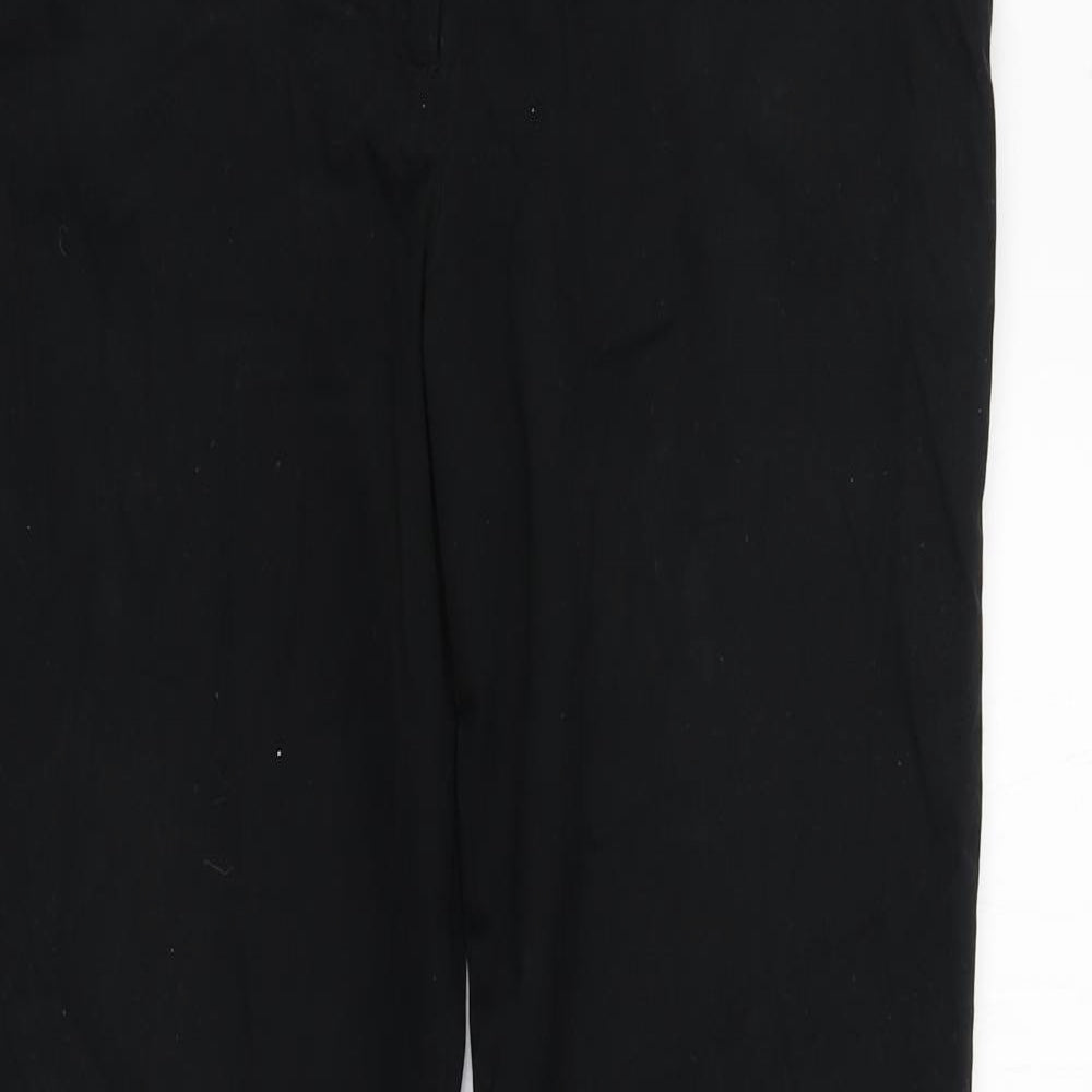 Boden Womens Black  Cotton Trousers  Size 14 L32 in Regular Zip