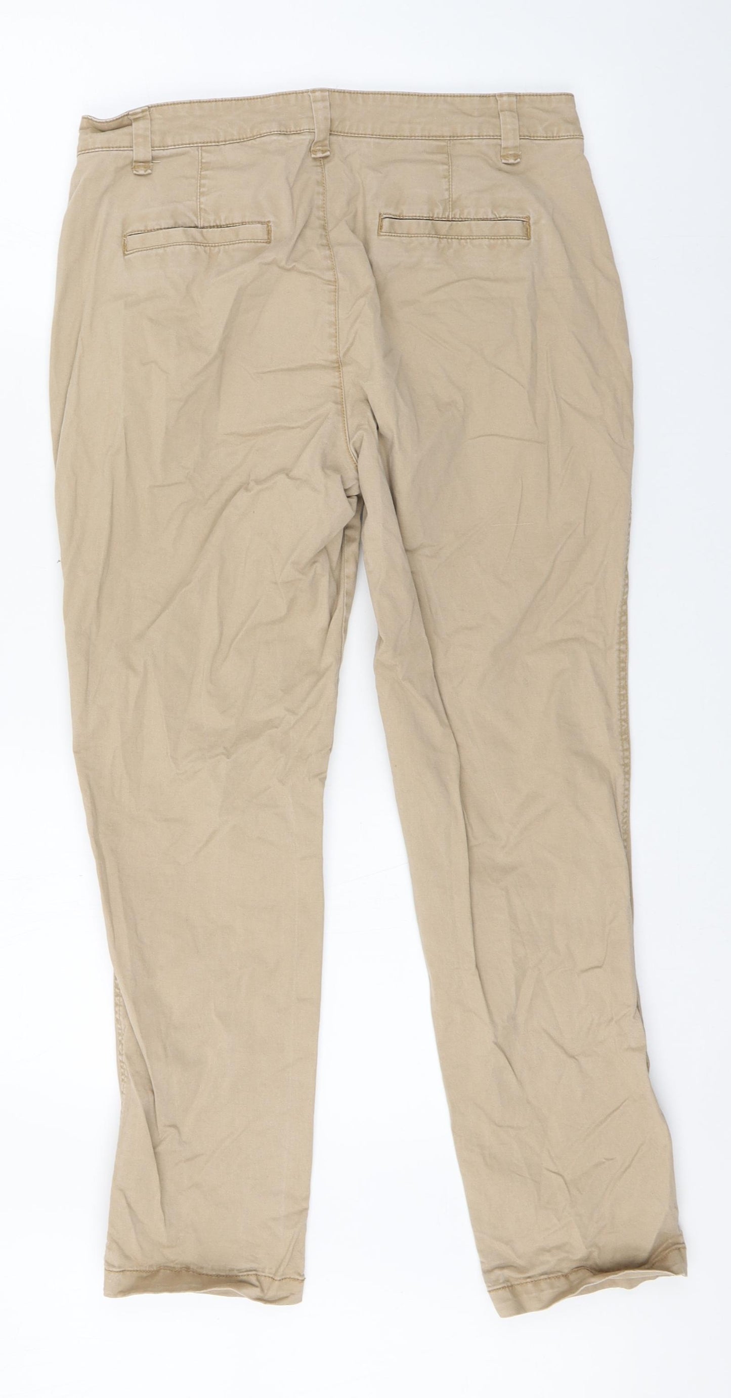 Gap Womens Beige  Cotton Carrot Trousers Size 6 L27 in Regular Zip