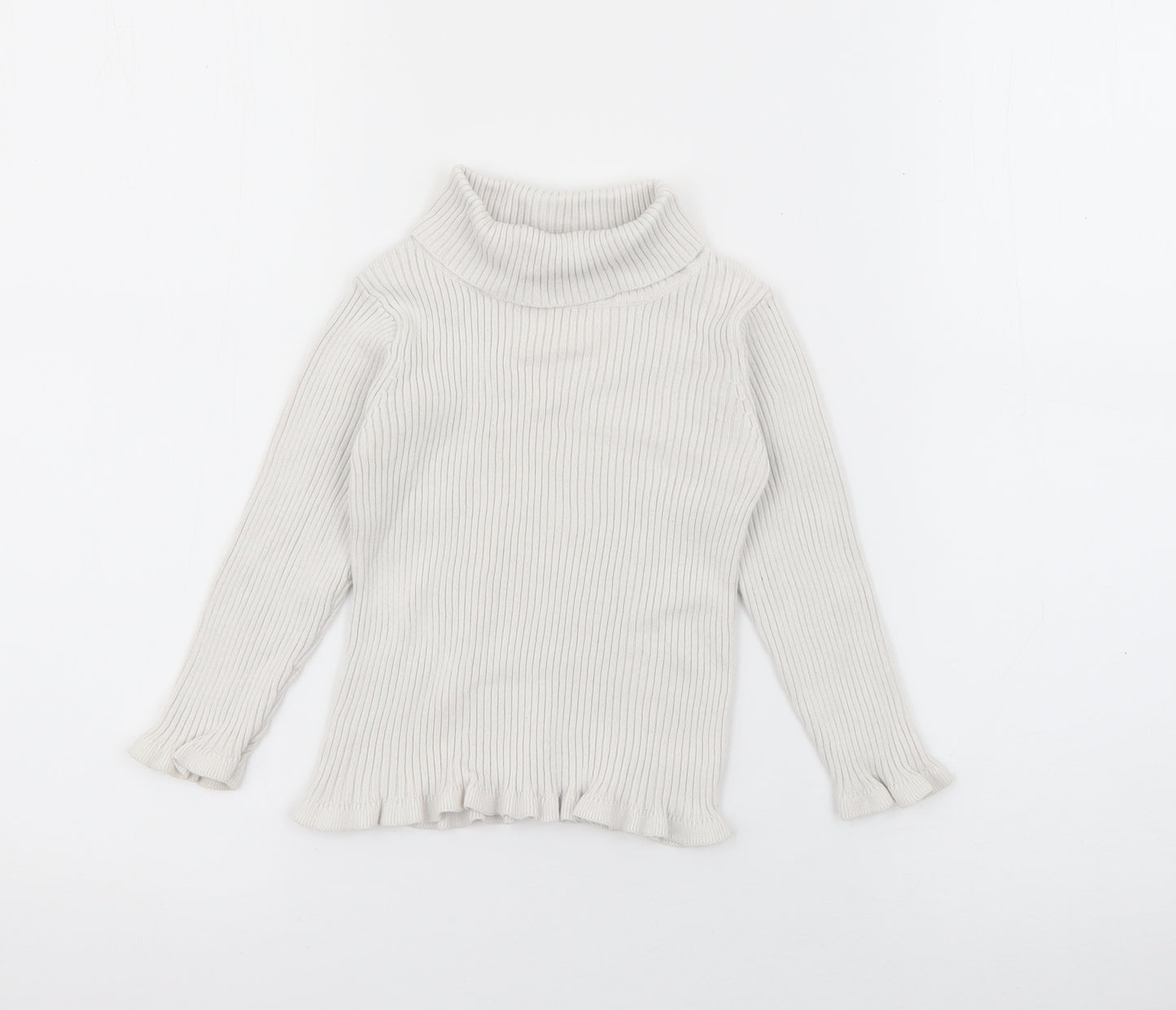 Matalan Girls White  Cotton Pullover Jumper Size 18-24 Months