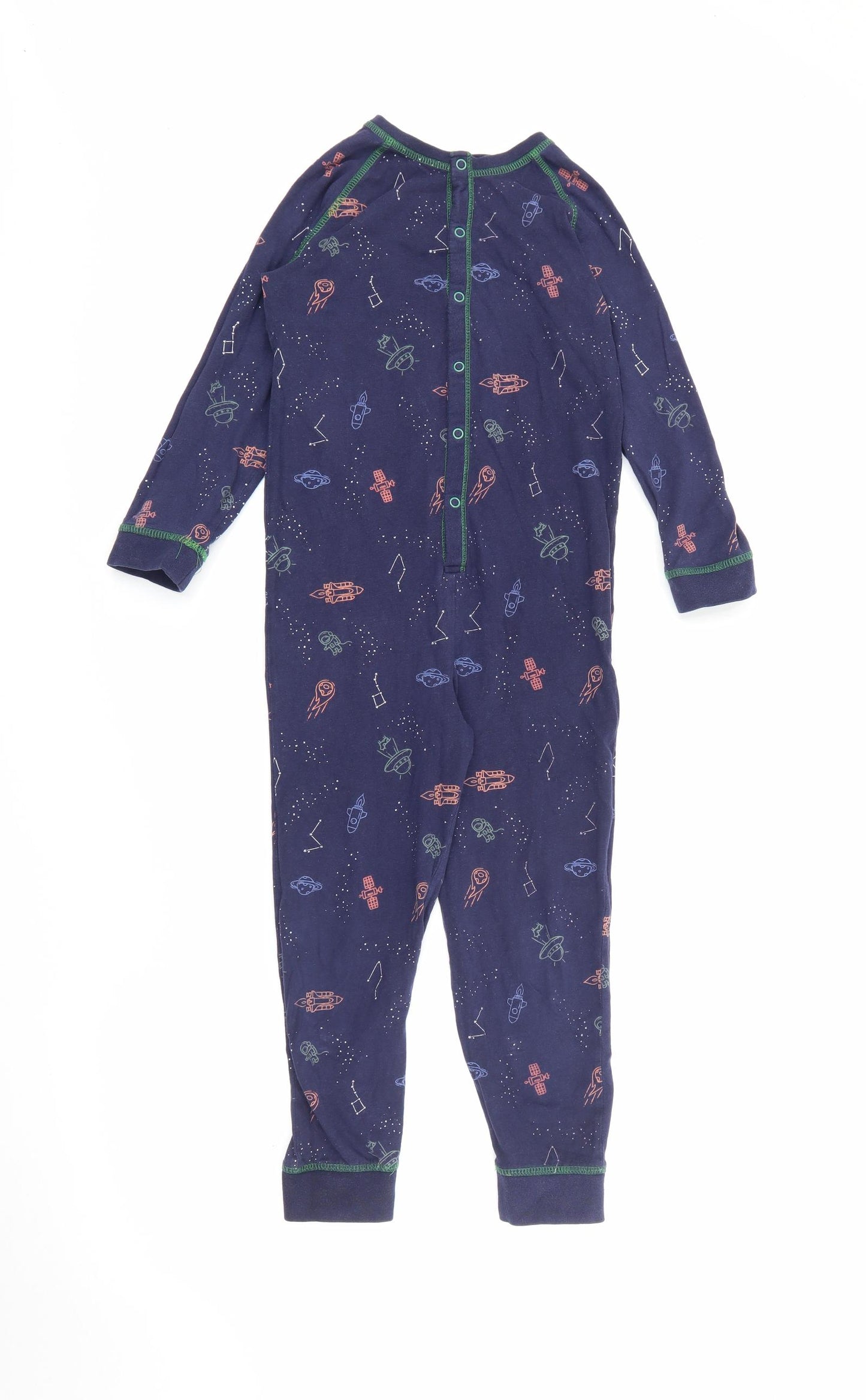 TU Boys Blue Geometric Cotton  One Piece Size 6-7 Years  Snap