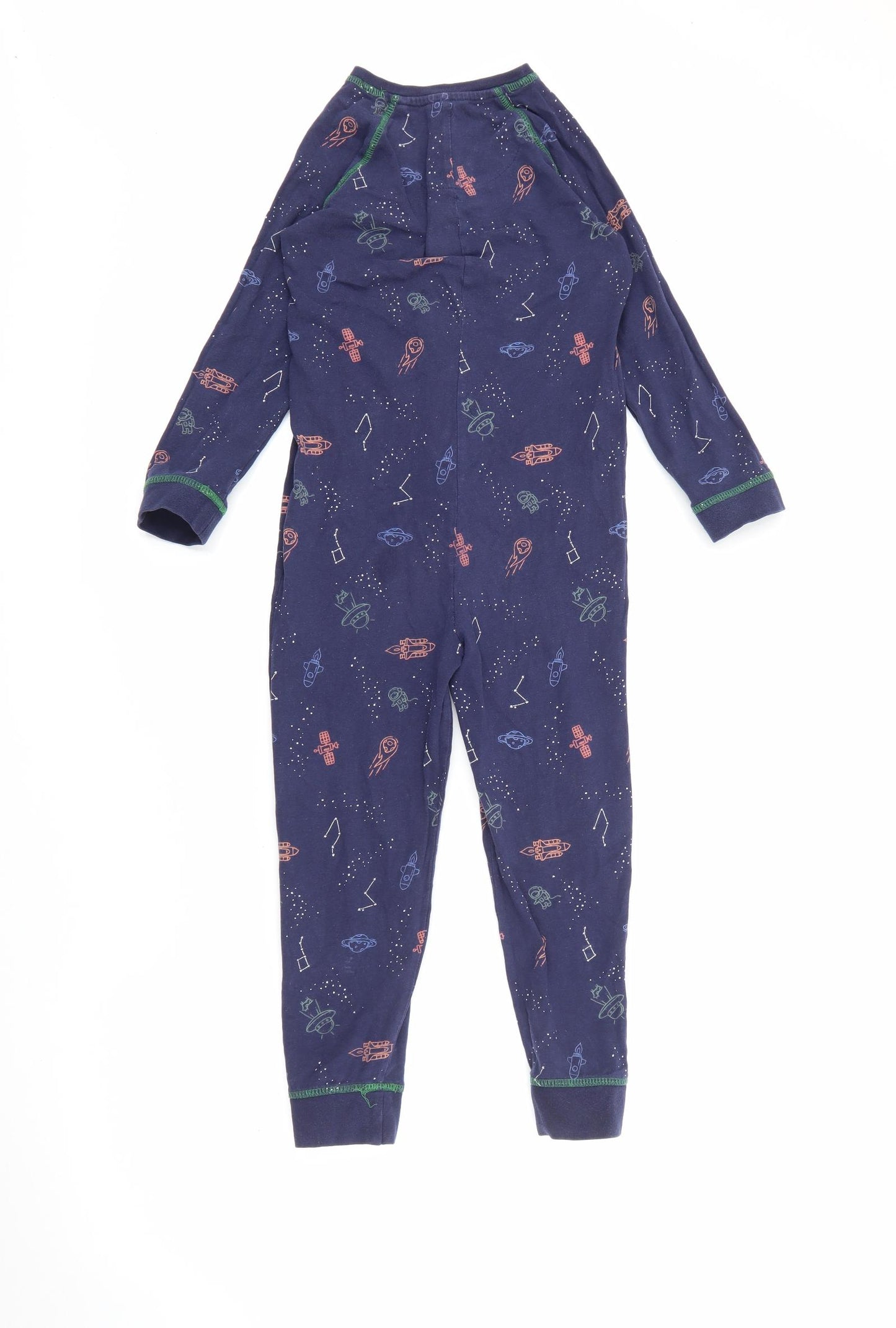TU Boys Blue Geometric Cotton  One Piece Size 6-7 Years  Snap