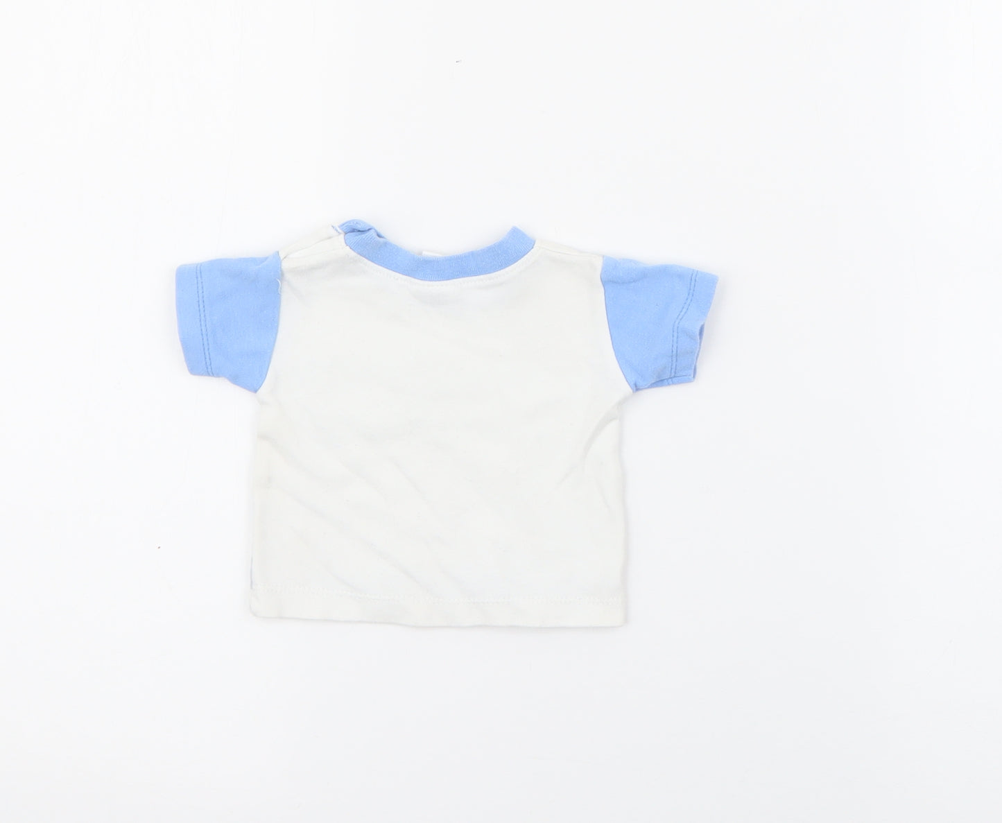 Baby C Baby Blue Striped Cotton Pullover T-Shirt Size Newborn Crew Neck Button