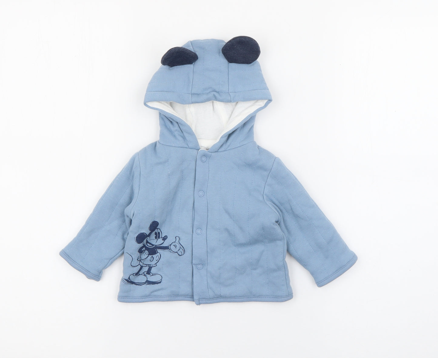 Primark Baby Blue   Jacket  Size 0-3 Months   Snap - Mickey Mouse