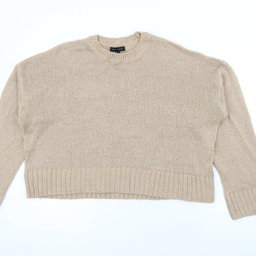 New Look Womens Beige Crew Neck  Acrylic Pullover Jumper Size L