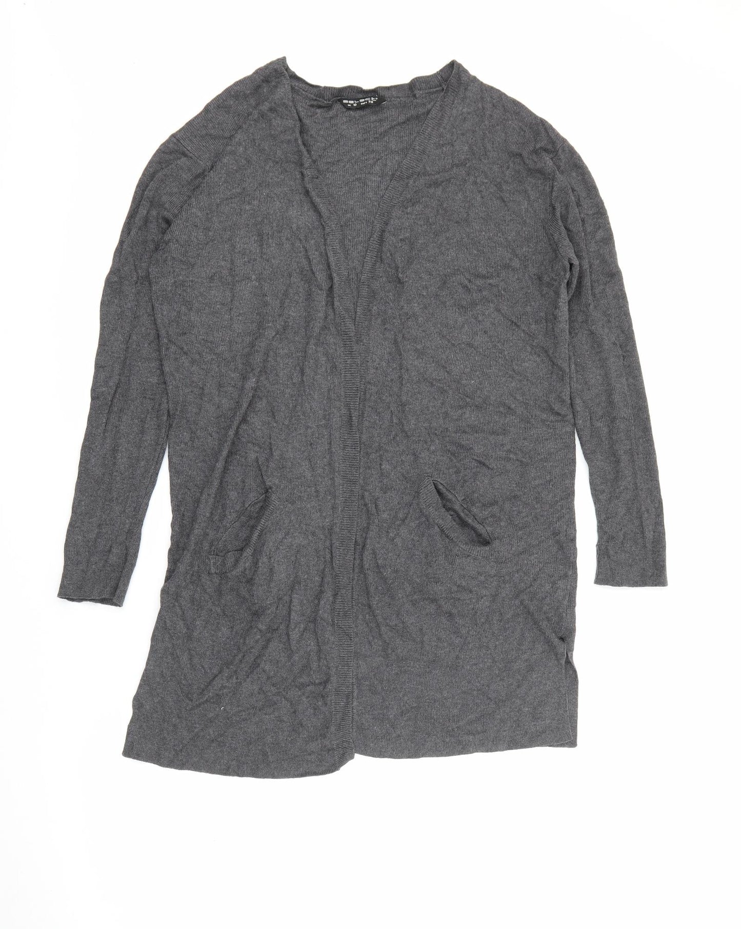 Select Womens Grey V-Neck  Viscose Cardigan Jumper Size 10
