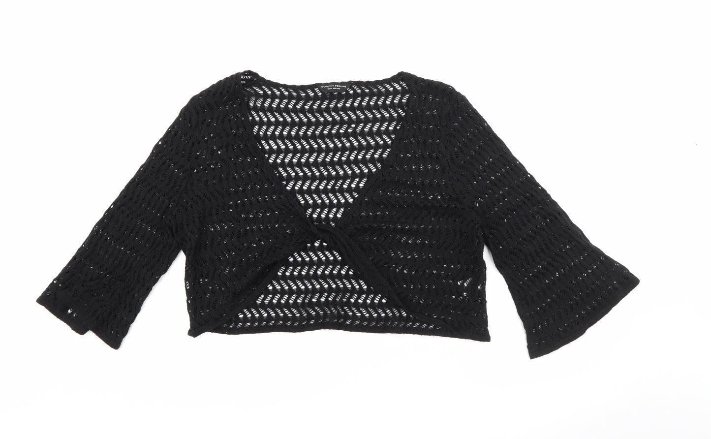Dorothy Perkins Womens Black V-Neck  Acrylic Pullover Jumper Size 20
