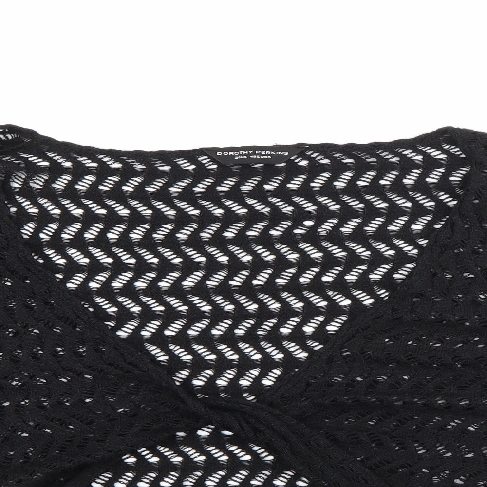 Dorothy Perkins Womens Black V-Neck  Acrylic Pullover Jumper Size 20