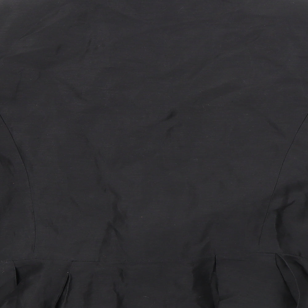 Coast Womens Black  Linen Jacket Blazer Size 14