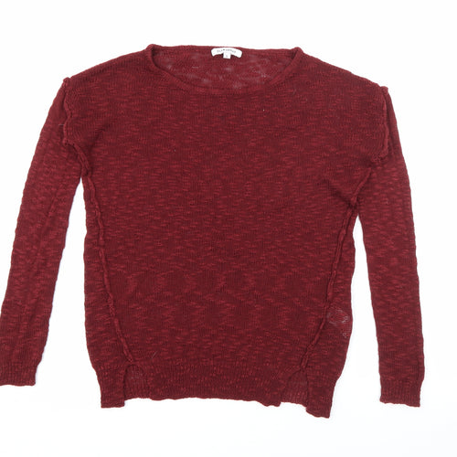 Glamerous Womens Red Boat Neck  Acrylic Pullover Jumper Size S