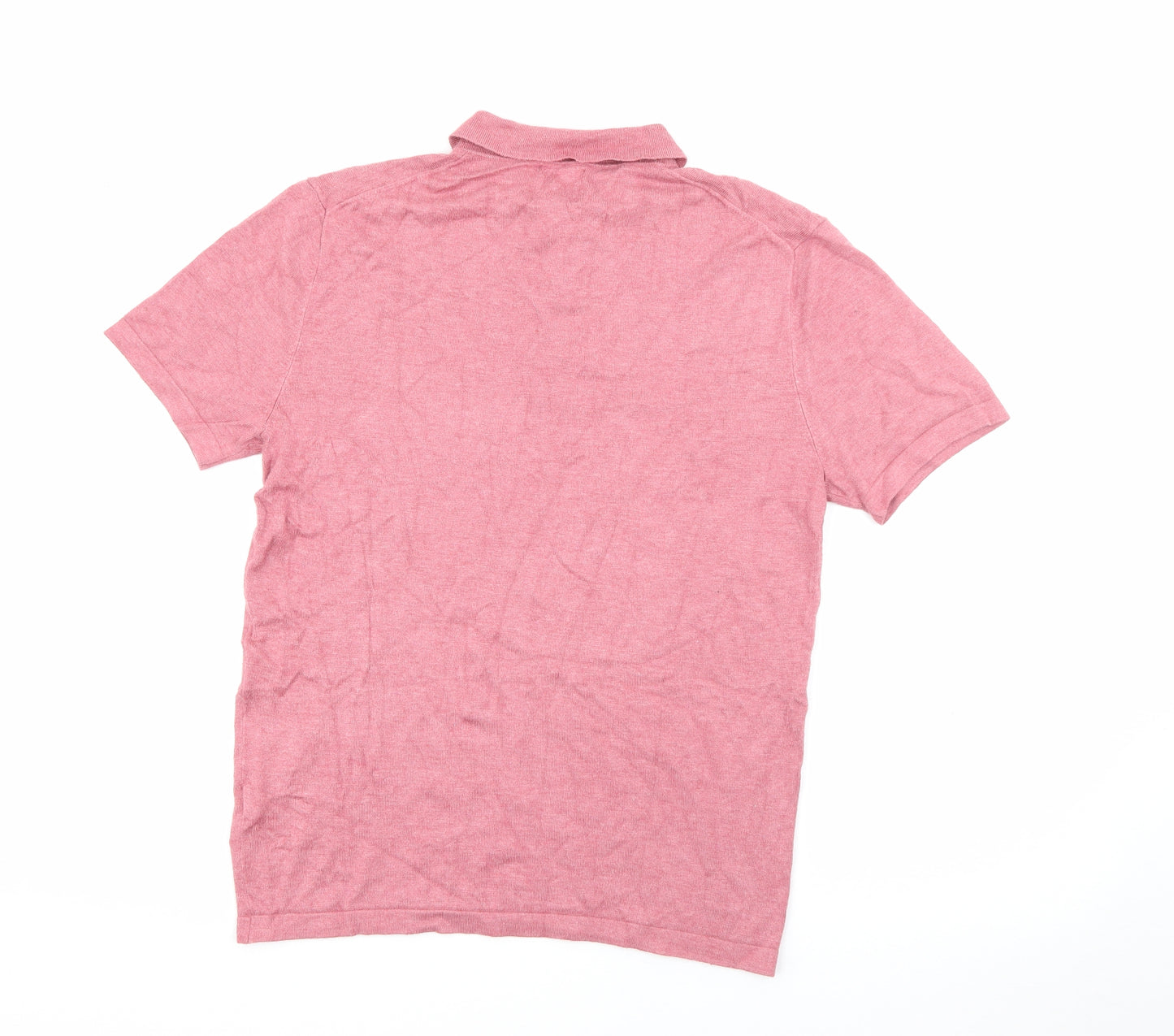 Burton Mens Pink  Viscose  Polo Size M Collared Button