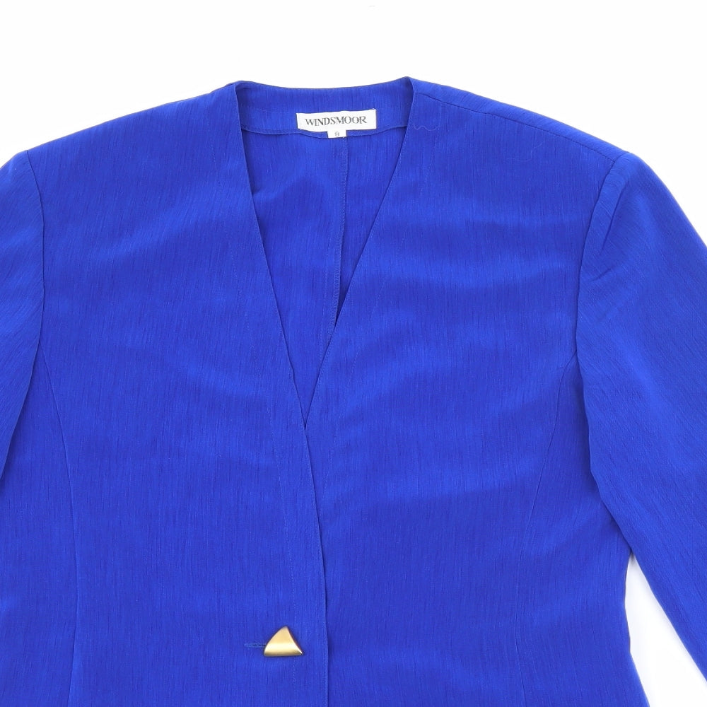 Windsmoor Womens Blue V-Neck  Polyester Cardigan Jumper Size 8