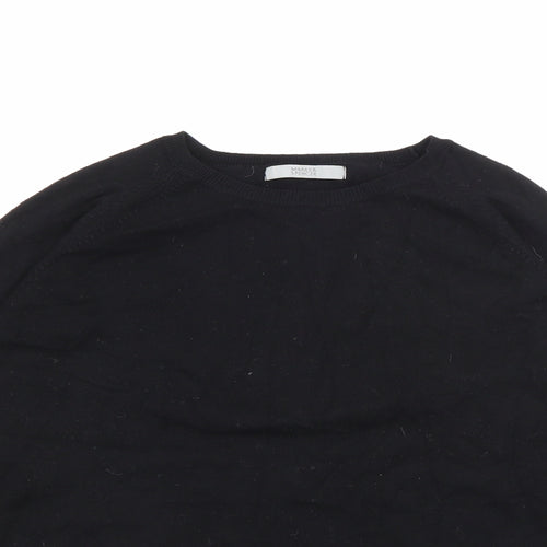 Marks and Spencer Womens Black Crew Neck  Viscose Pullover Jumper Size 14
