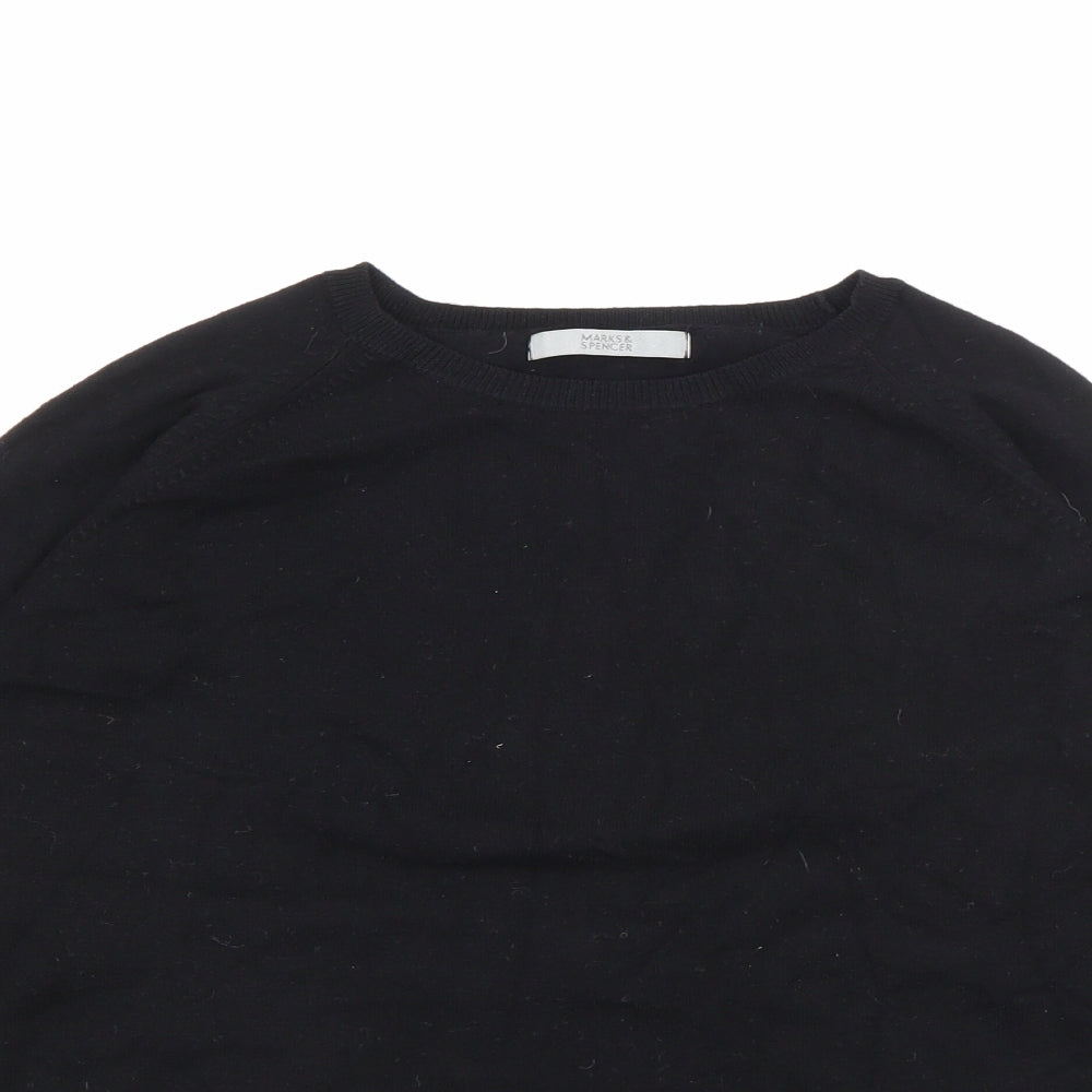 Marks and Spencer Womens Black Crew Neck  Viscose Pullover Jumper Size 14