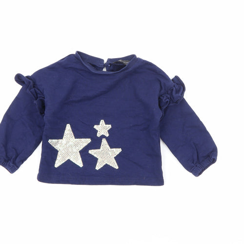 Very Baby Blue  Cotton Pullover Jumper Size 9-12 Months   - Star