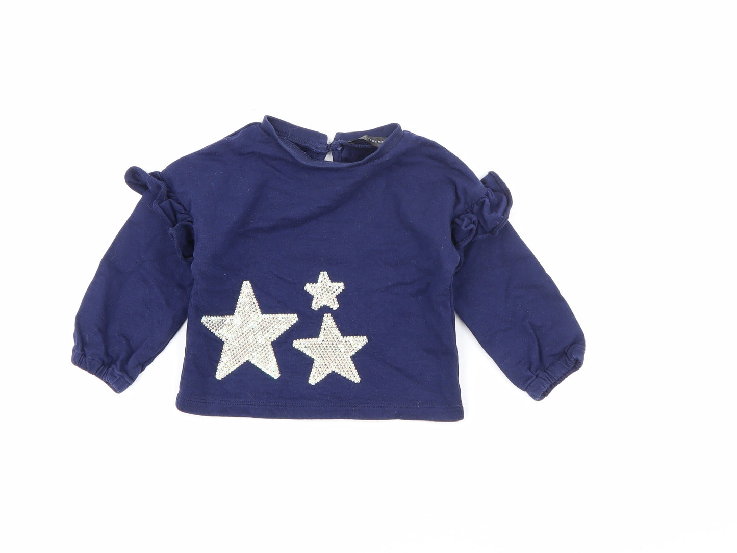 Very Baby Blue  Cotton Pullover Jumper Size 9-12 Months   - Star