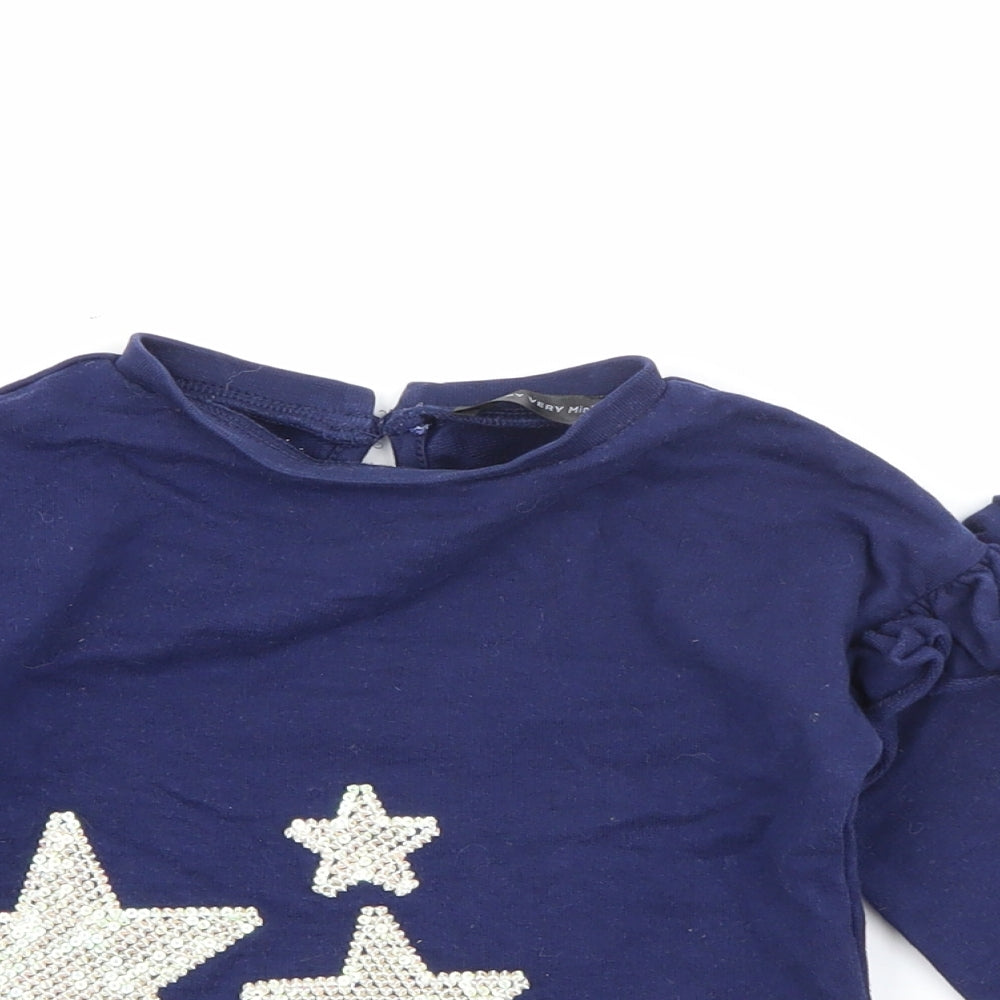 Very Baby Blue  Cotton Pullover Jumper Size 9-12 Months   - Star