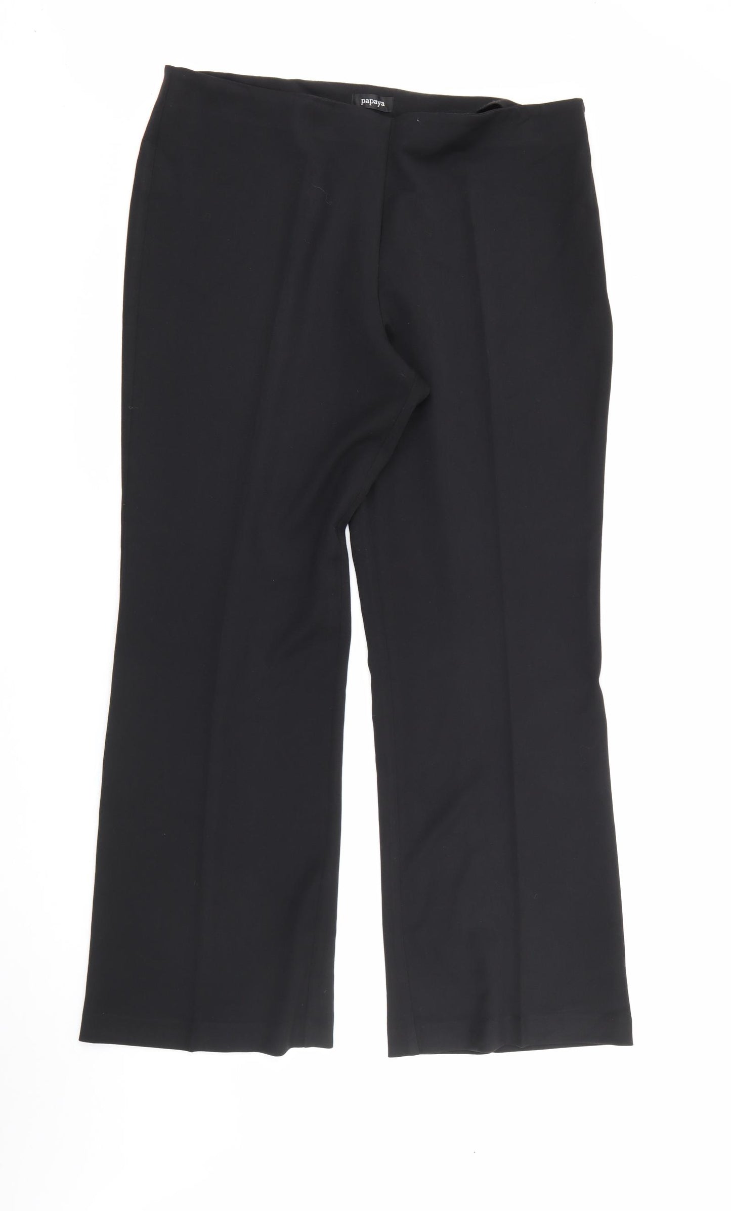 Papaya Womens Black  Polyester Trousers  Size 18 L29 in Regular Zip