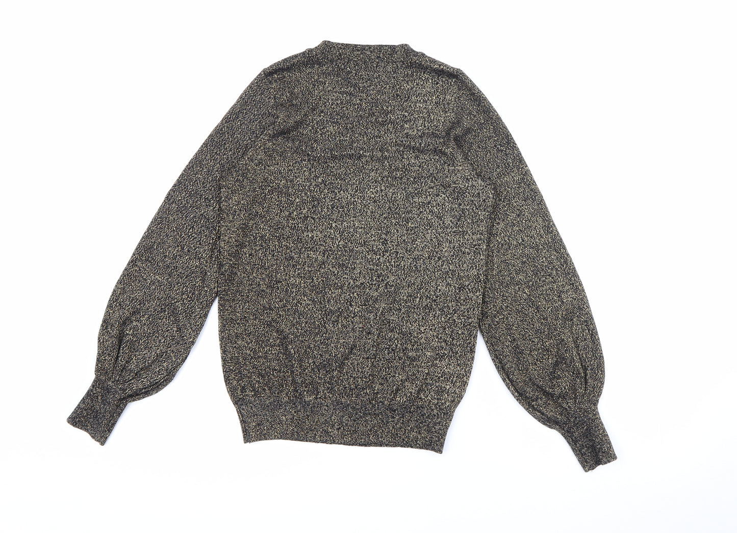 F&F Womens Gold Crew Neck  Viscose Pullover Jumper Size 8