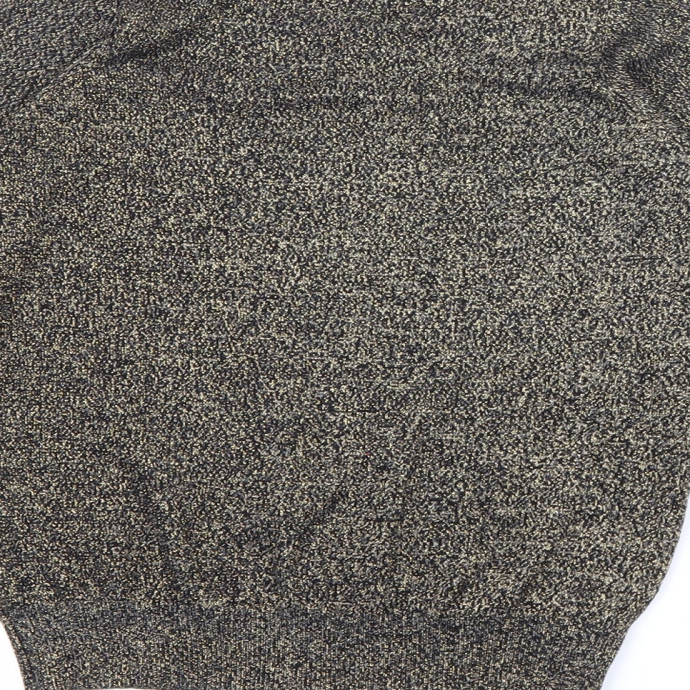 F&F Womens Gold Crew Neck  Viscose Pullover Jumper Size 8