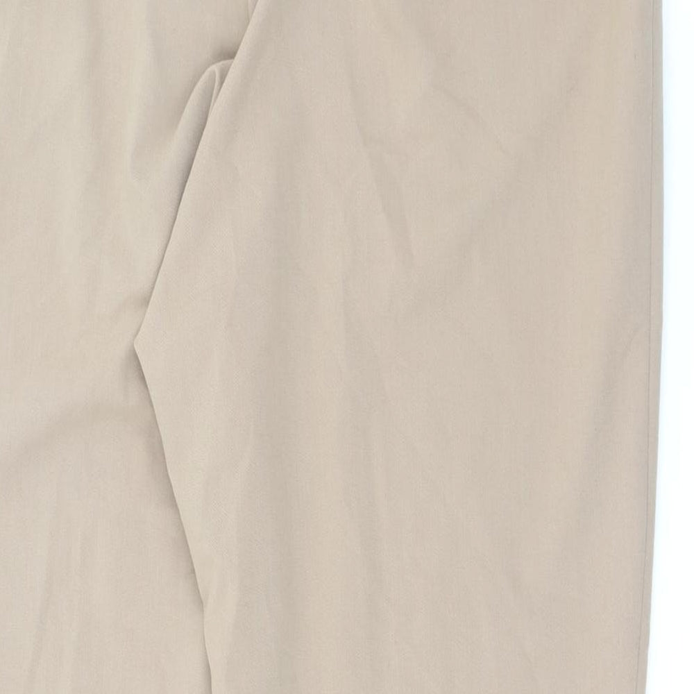Wallis Womens Beige  Polyester Carrot Trousers Size 18 L28 in Regular Zip