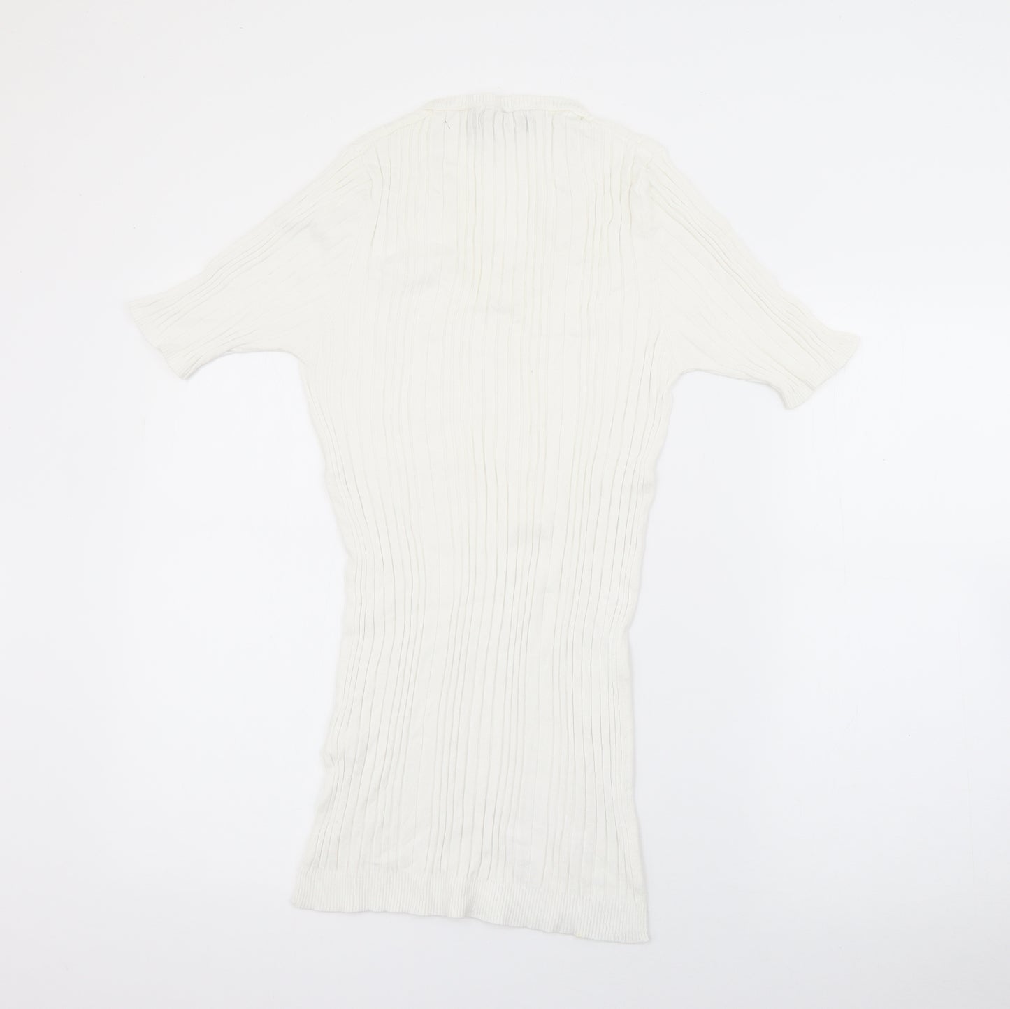 Zara Mens White V-Neck  Viscose Pullover Jumper Size XL
