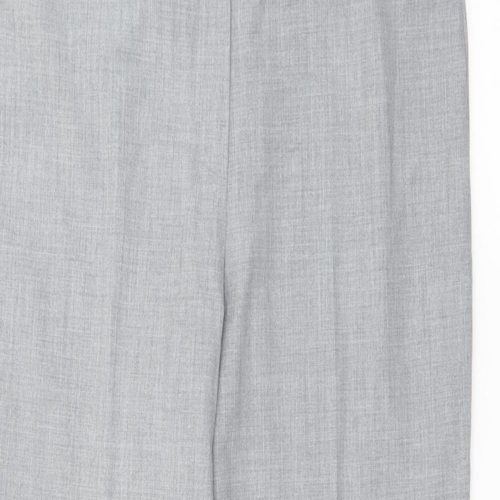 Marks and Spencer Womens Grey  Polyester Trousers  Size 12 L27 in Regular Zip