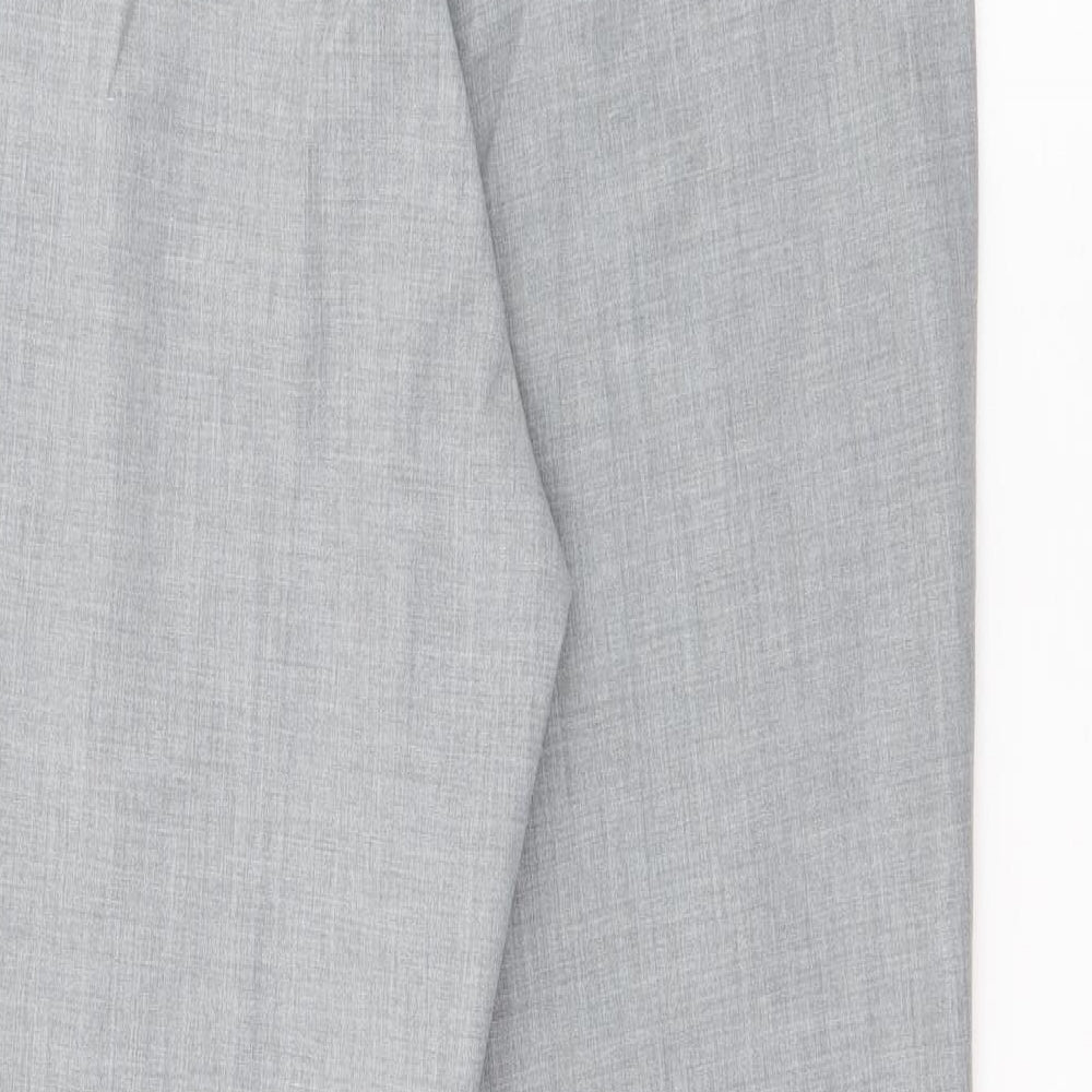 Marks and Spencer Womens Grey  Polyester Trousers  Size 12 L27 in Regular Zip