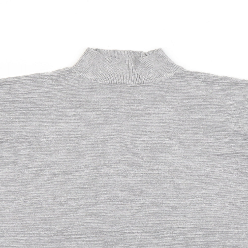 F&F Womens Grey High Neck  Viscose Pullover Jumper Size 10