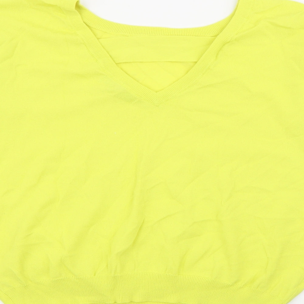 NEXT Womens Yellow Crew Neck  Viscose Pullover Jumper Size 12