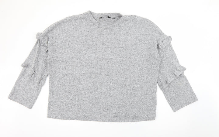 Dorothy Perkins Womens Grey Crew Neck  Polyester Pullover Jumper Size 18