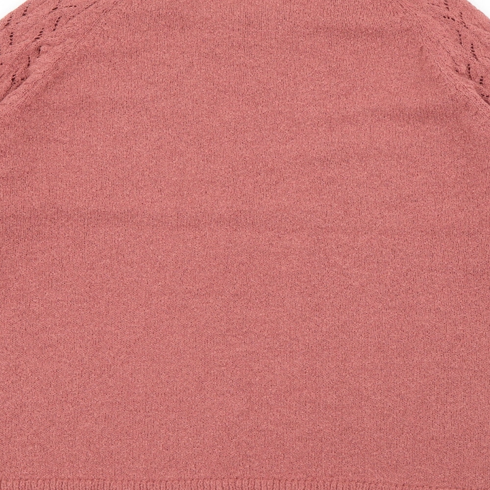 TU Womens Red Crew Neck  Polyester Pullover Jumper Size 14